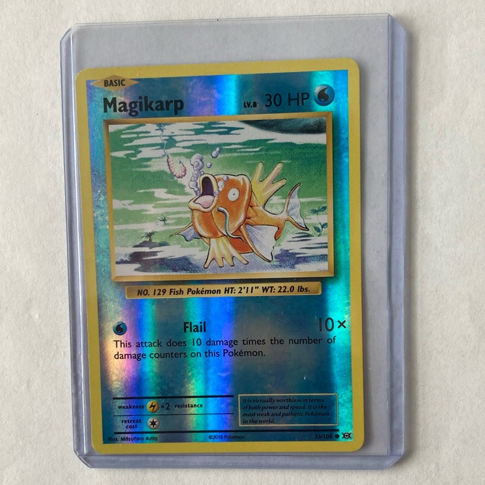 1st Edition Holographic Magikarp 2016 Pokémon Card #33/108